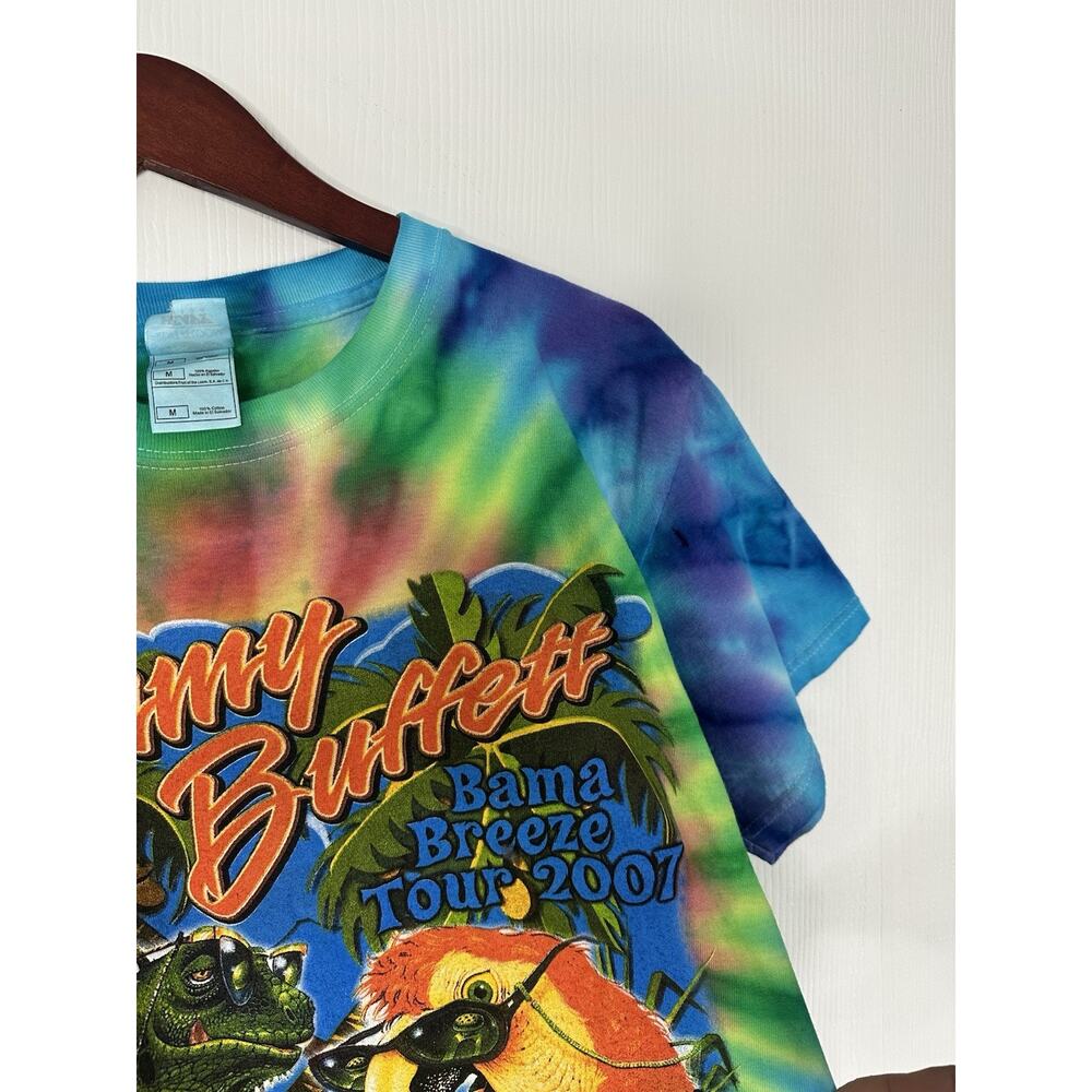 VTG Jimmy Buffett Shirt DOUBLE SIDED Tie Dye Bama Breeze Tour 2007 Concert Sz M - Picture 9 of 10
